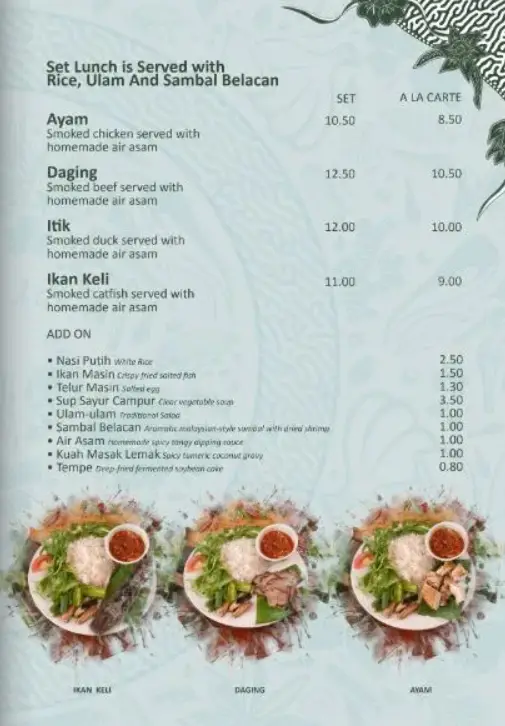 Banglo 289 Menu Malaysia