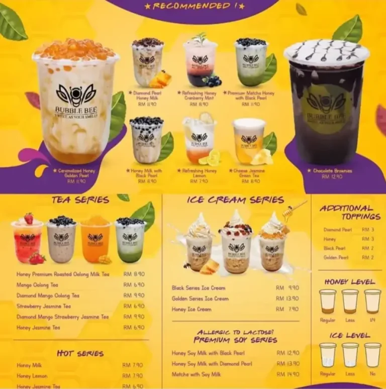 Bubblebee Menu