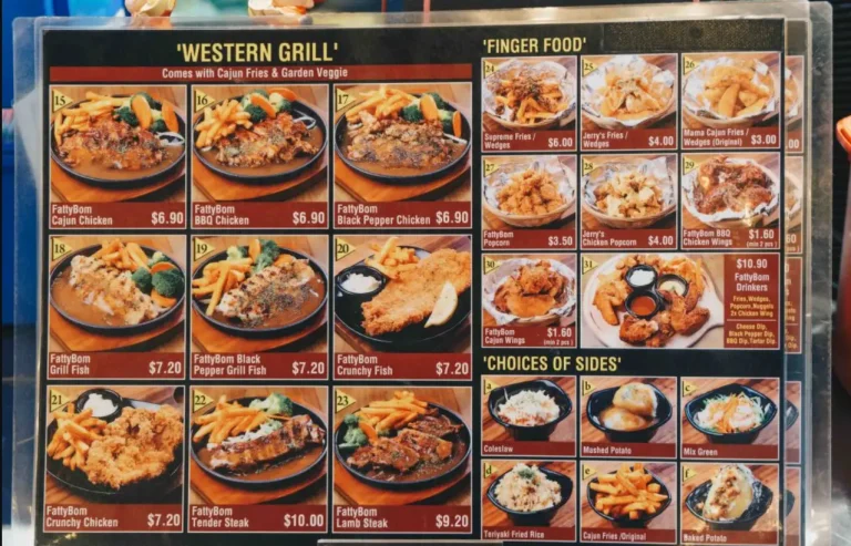 Fatty Bom Bom Menu