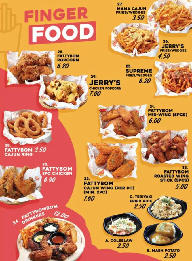 Fatty Bom Bom Menu Singapore