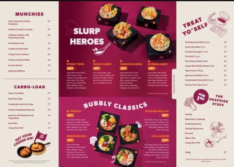 FuFu Pot Menu