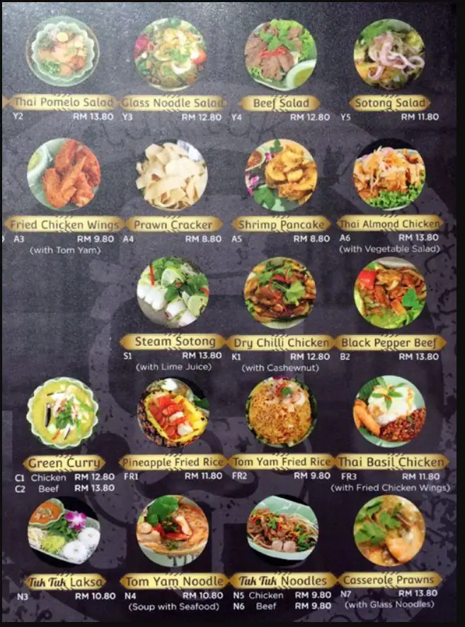 Mr Tuk Tuk Menu Malaysia