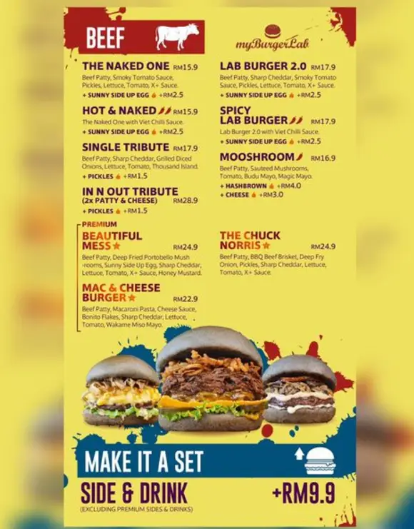 MyBurgerLab Menu Malaysia