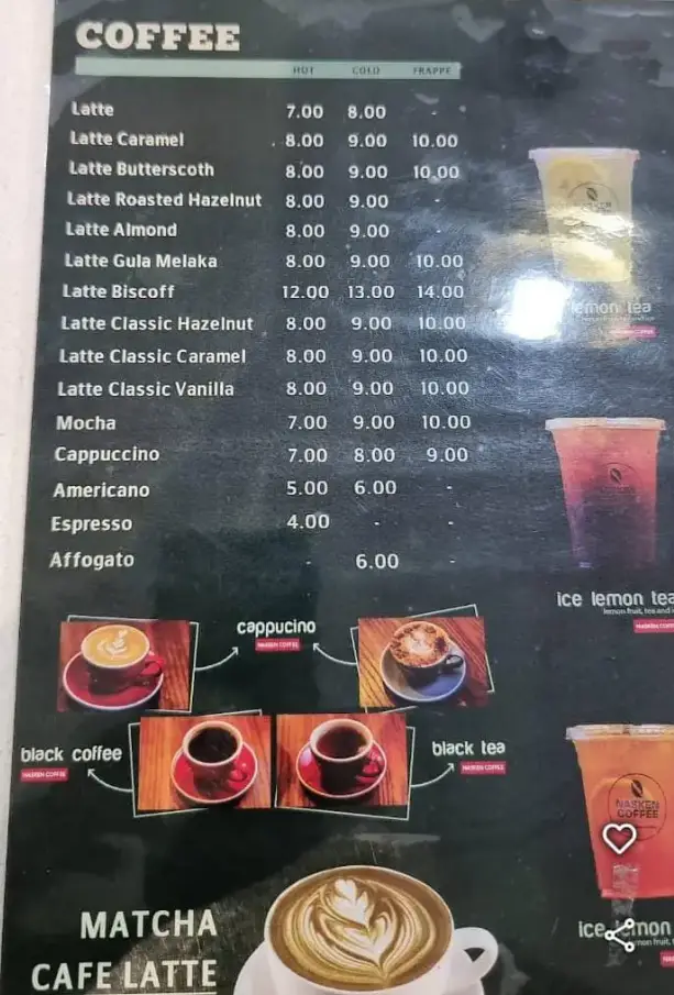 Nasken Coffee Menu