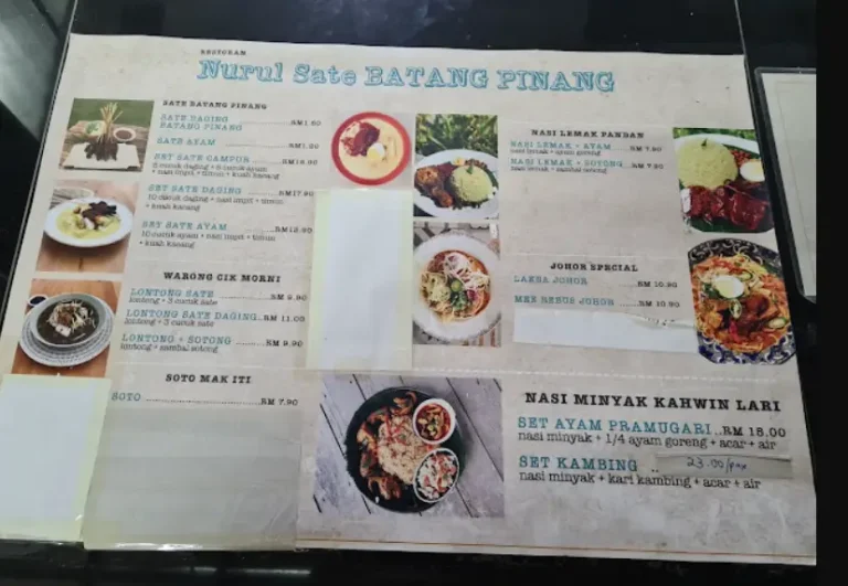 Nurul Sate Batang Pinang Menu