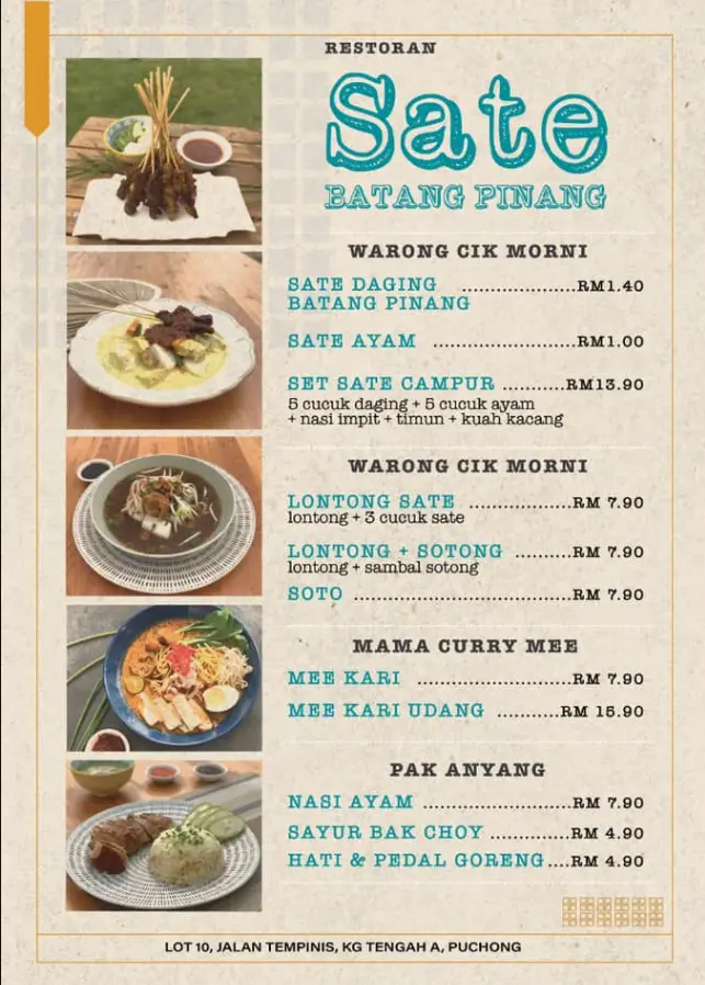 Nurul Sate Batang Pinang Menu Malaysia