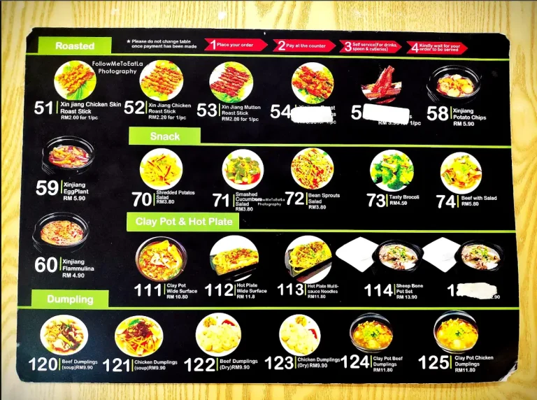 Salam Noodles Menu