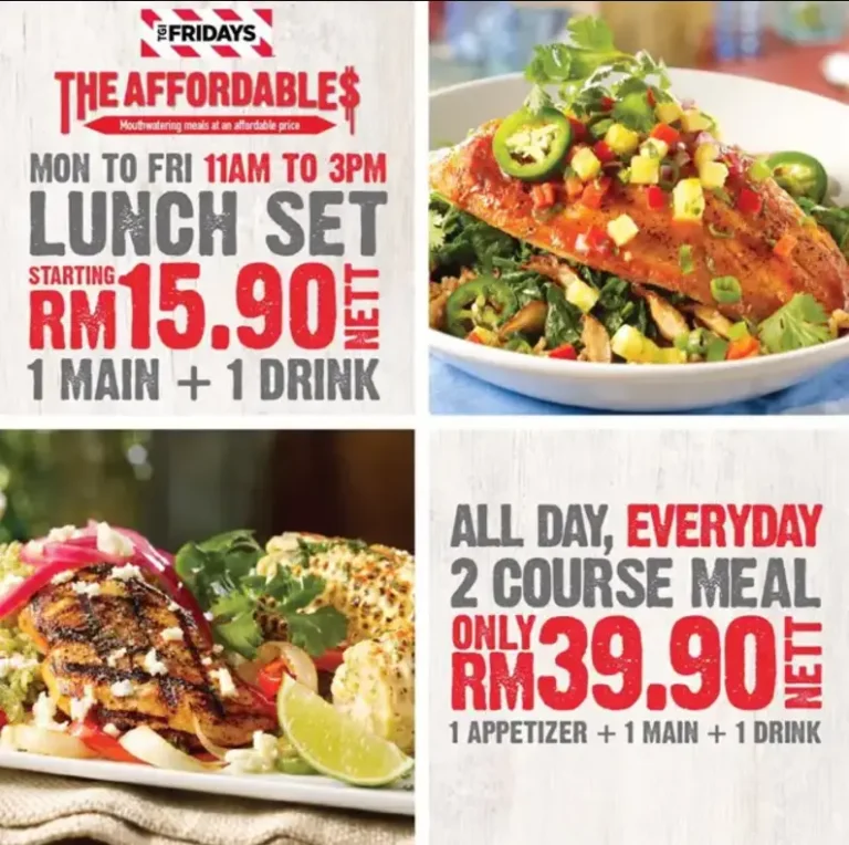 TGI Fridays Menu