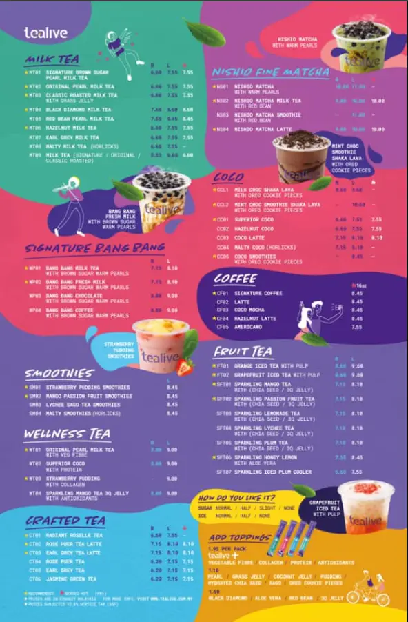 Tealive Menu Malaysia