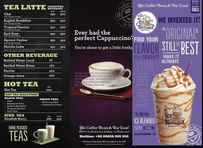 The Coffee Bean And Tea Leaf Menu