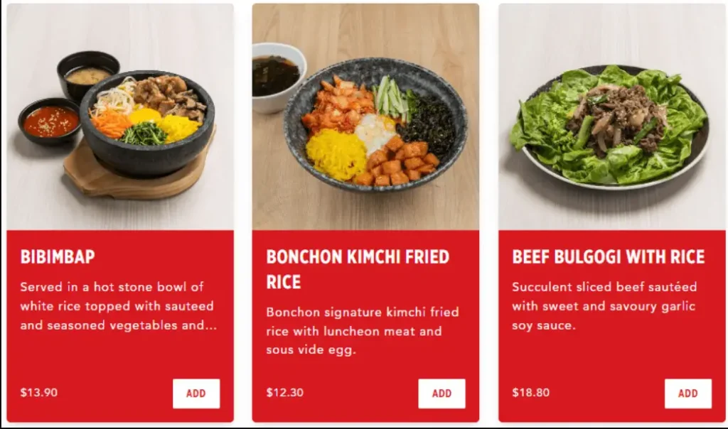 Bonchon Menu Singapore