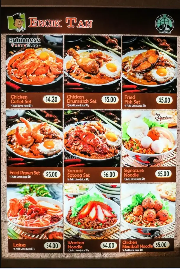 Encik Tan Menu Singapore