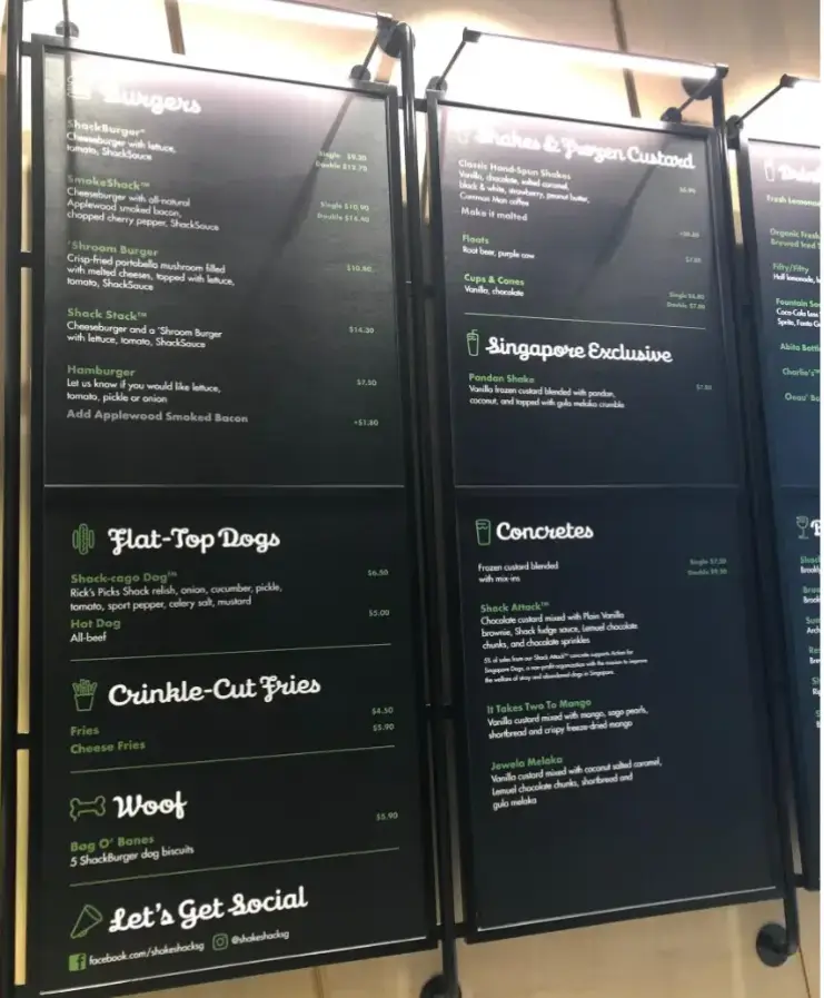 Shake Shack Menu Singapore