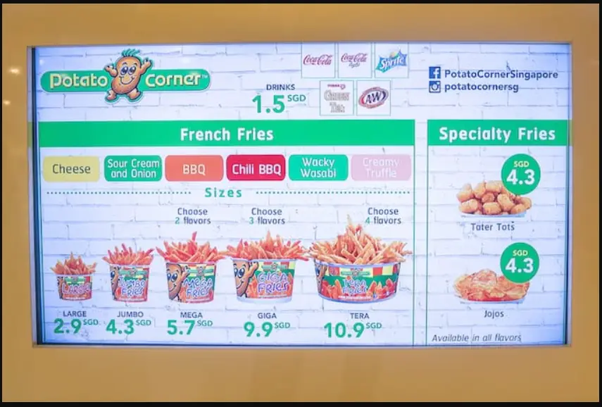 Potato Corner Menu Singapore