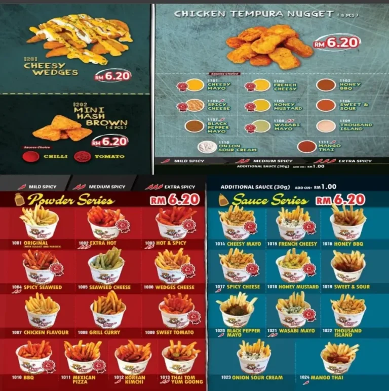 Potato Story Menu