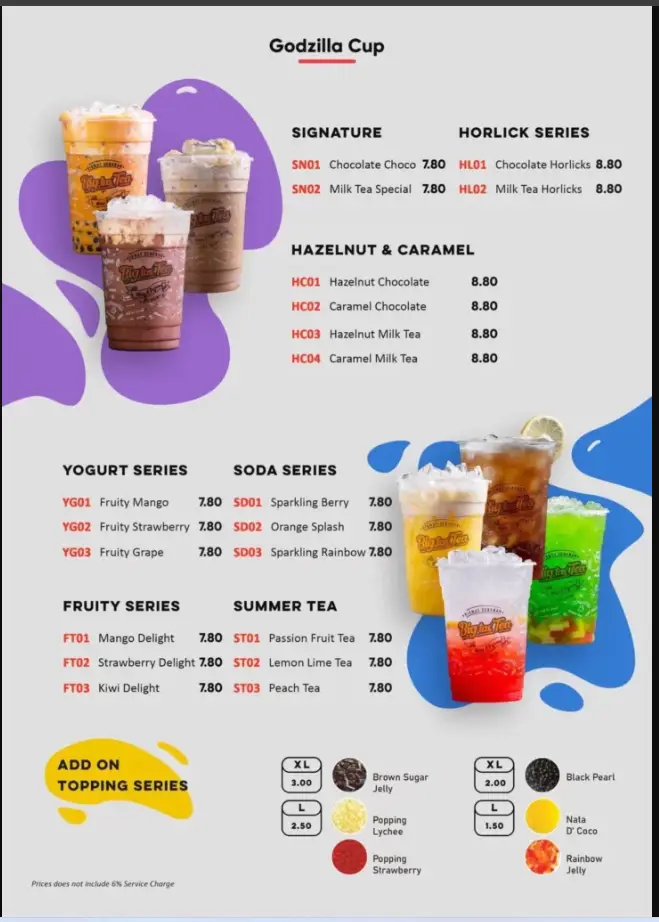 Big Tas’ Tea Menu Malaysia