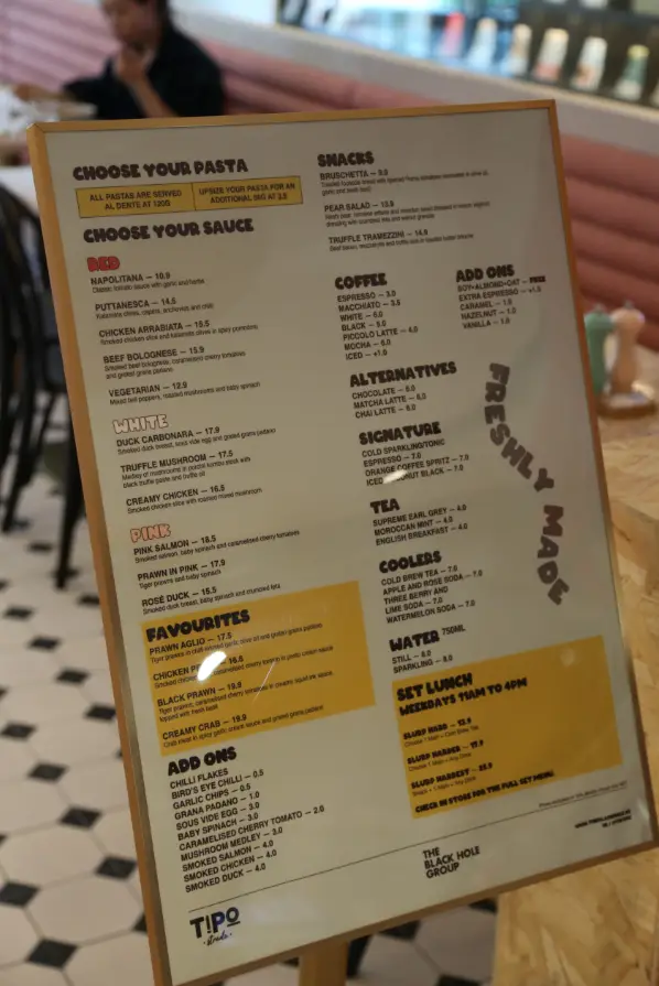 Tipo Strada Menu